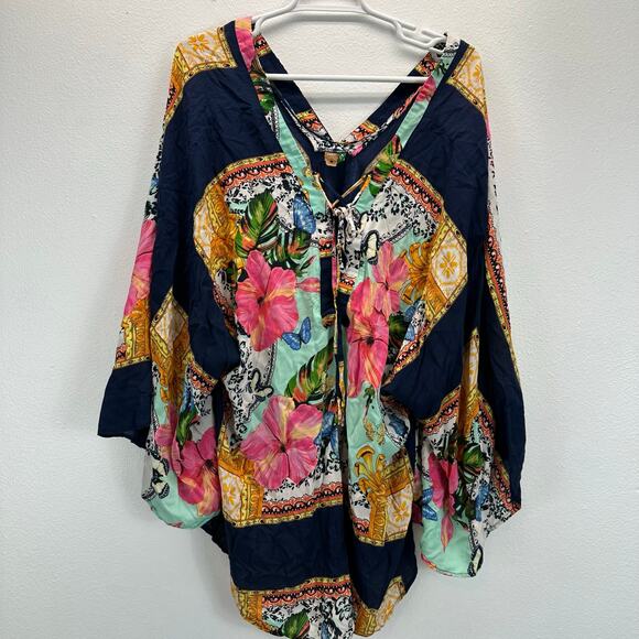 FARM Rio Kaftan Dress Floral Boho Small Kimono - Picture 4 of 12